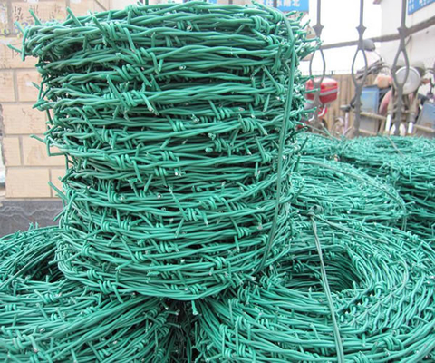 BWG16xBWG16 Yüksek Tokluk PVC Plastik Kaplı Dikenli Tel Rulo